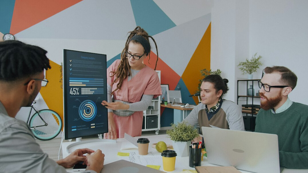 business team using ai